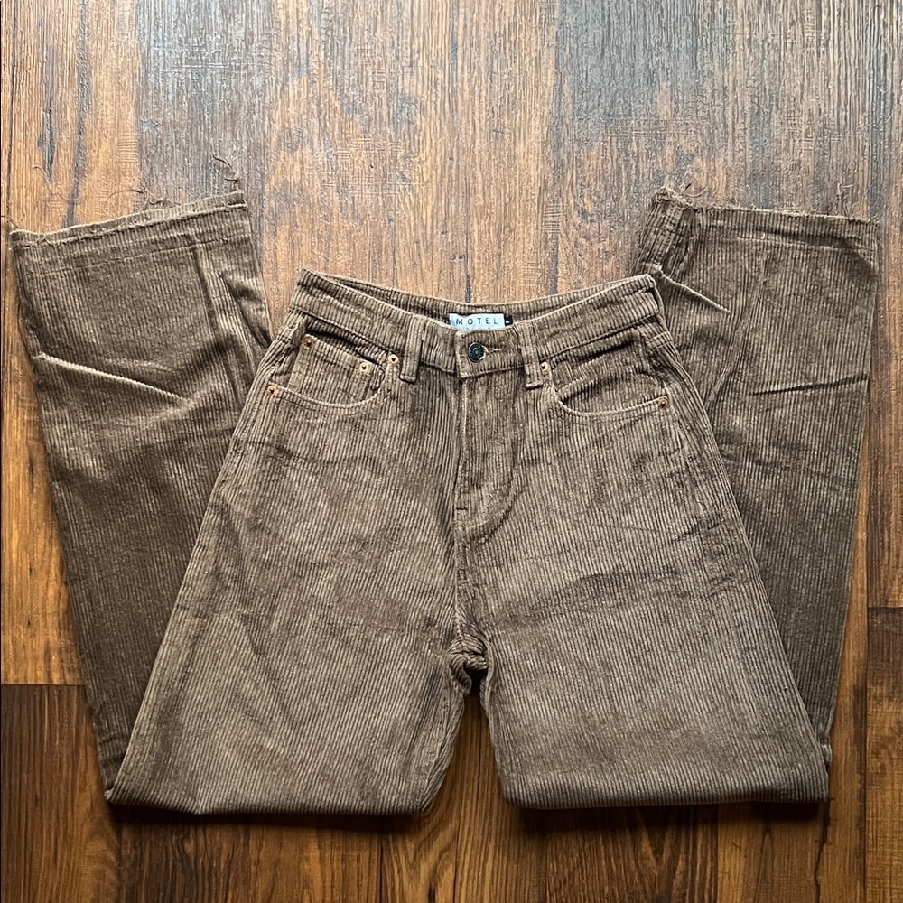 Motel Rocks High-Waisted Brown Corduroy Jeans